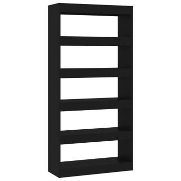 Book Cabinet/Room Divider Black 80x30x166 cm Engineered Wood