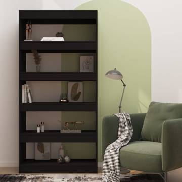 Book Cabinet/Room Divider Black 80x30x166 cm Engineered Wood