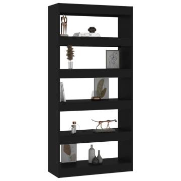 Book Cabinet/Room Divider Black 80x30x166 cm Engineered Wood