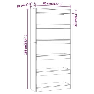 Book Cabinet/Room Divider Black 80x30x166 cm Engineered Wood