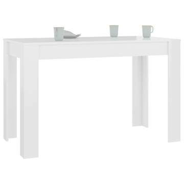 Dining Table High Gloss White 120x60x76 cm Engineered Wood