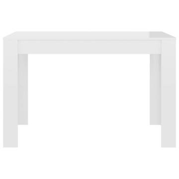 Dining Table High Gloss White 120x60x76 cm Engineered Wood