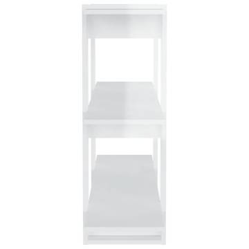 Book Cabinet/Room Divider High Gloss White 100x30x87 cm