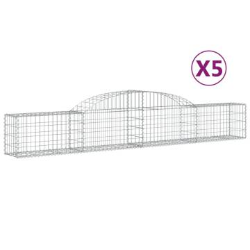 Arched Gabion Baskets 5 pcs 300x30x40/60 cm Galvanised Iron