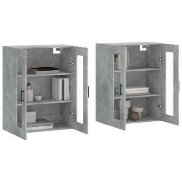 Wall Mounted Cabinets 2 pcs Concrete Grey Engineered Wood