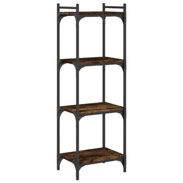 Bookcase 4-Tier Smoked Oak 40x30x120 cm Engineered Wood