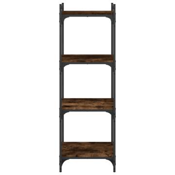 Bookcase 4-Tier Smoked Oak 40x30x120 cm Engineered Wood