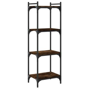 Bookcase 4-Tier Smoked Oak 40x30x120 cm Engineered Wood