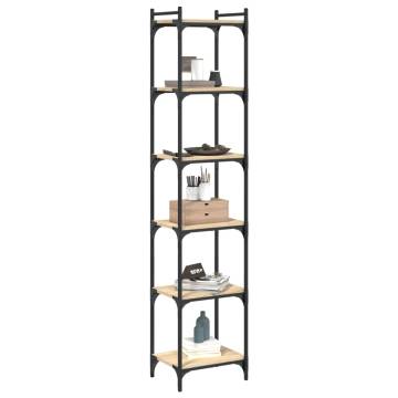 Bookcase 6-Tier Sonoma Oak 40x30x188 cm Engineered Wood