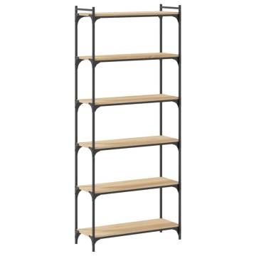 Bookcase 6-Tier Sonoma Oak 80x30x188 cm Engineered Wood