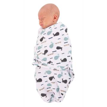 Bo Jungle Wrap Swaddling Blanket Ocean Whales S