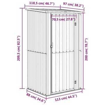 Garden Shed Green 118.5x97x209.5 cm Galvanised Steel