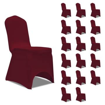 Chair Cover Stretch Burgundy 18 pcs