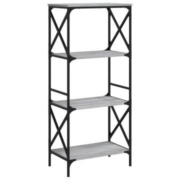 Bookcase 4-Tier Grey Sonoma 59x35x132 cm Engineered Wood