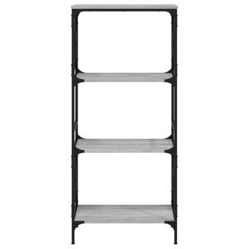 Bookcase 4-Tier Grey Sonoma 59x35x132 cm Engineered Wood