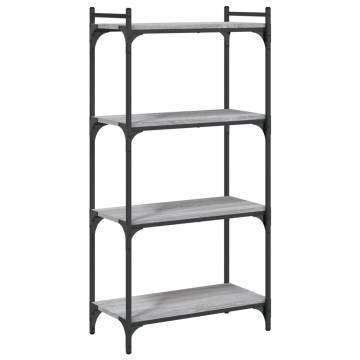 Bookcase 4-Tier Grey Sonoma 60x30x120 cm Engineered Wood