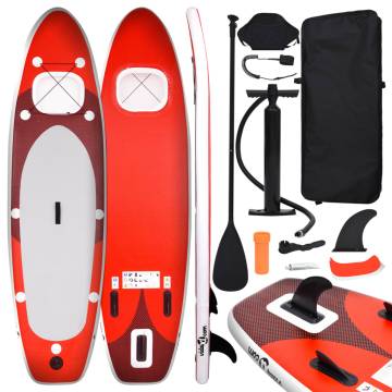 Inflatable Stand Up Paddle Board Set Red 300x76x10 cm