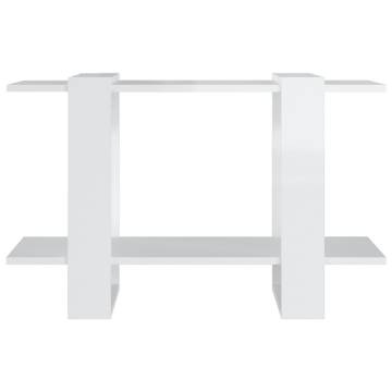 Book Cabinet/Room Divider High Gloss White 80x30x51 cm