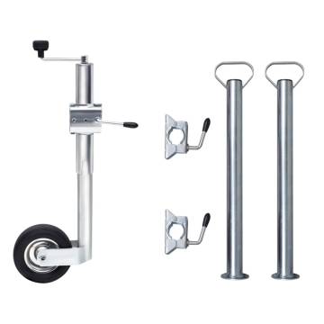 Jockey Wheel 60 mm with 2 Support Tubes and 3 Split Clamps