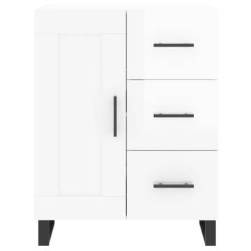 Highboard High Gloss White 69.5x34x180 cm Engineered Wood