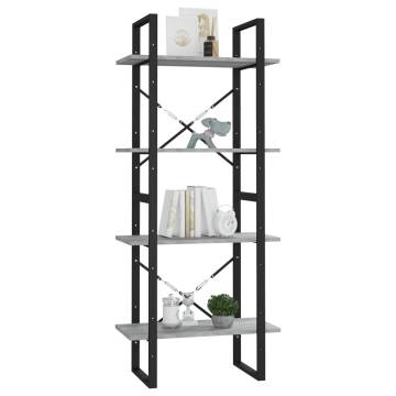 4-Tier Book Cabinet Grey Sonoma 60x30x140 cm Engineered Wood