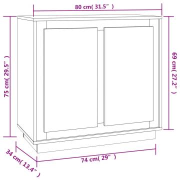 Sideboard Brown Oak 80x34x75 cm Engineered Wood