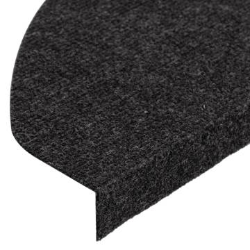 Stair Mats Self-adhesive 15 pcs 65x22.5x3.5 cm Black