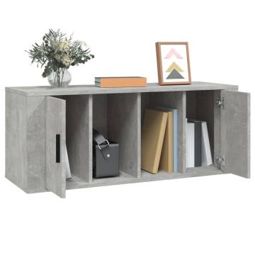 TV Cabinet Concrete Grey 100x35x40 cm Engineered Wood