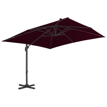 Cantilever Umbrella with Aluminium Pole Bordeaux Red 300x300 cm