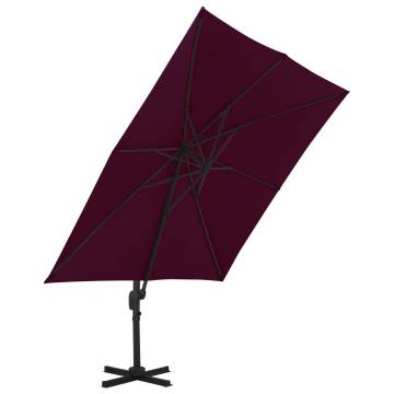 Cantilever Umbrella with Aluminium Pole Bordeaux Red 300x300 cm