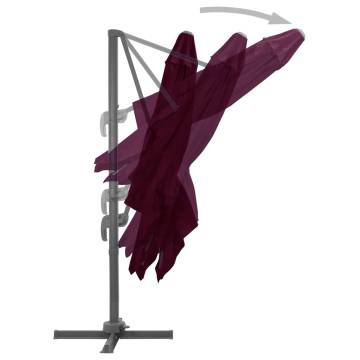 Cantilever Umbrella with Aluminium Pole Bordeaux Red 300x300 cm