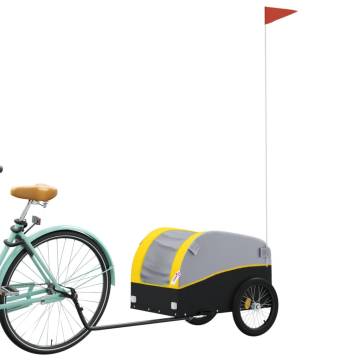 Bike Trailer Black and Yellow 30 kg Iron