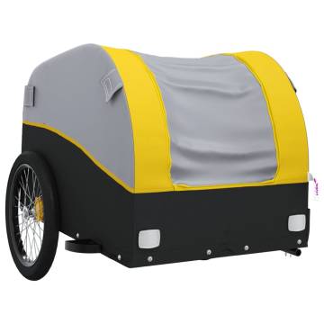 Bike Trailer Black and Yellow 30 kg Iron