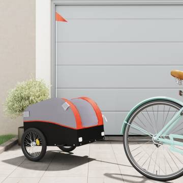 Bike Trailer Black and Orange 30 kg Iron