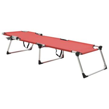 Extra High Folding Senior Sunbed Red Aluminium