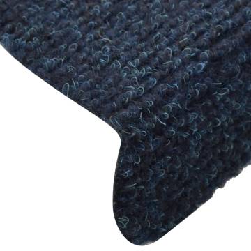 Self-adhesive Stair Mats 15 pcs Navy 56x17x3 cm Needle Punch