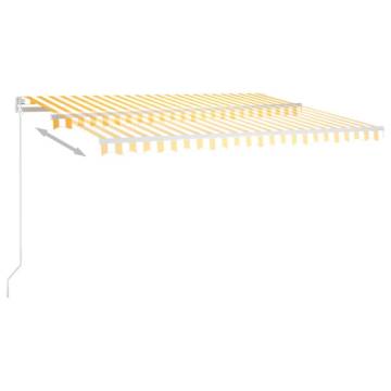 Manual Retractable Awning with LED 400x350 cm Yellow and White