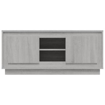 TV Cabinet Grey Sonoma 102x35x45 cm Engineered Wood