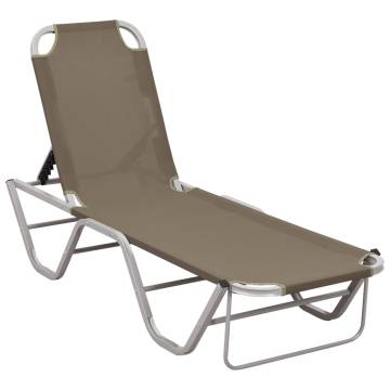 Sun Lounger Aluminium and Textilene Taupe