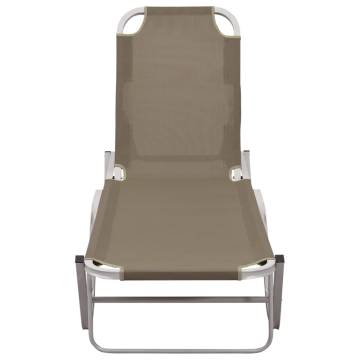 Sun Lounger Aluminium and Textilene Taupe