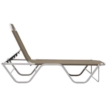 Sun Lounger Aluminium and Textilene Taupe