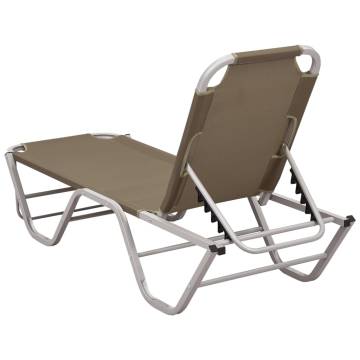 Sun Lounger Aluminium and Textilene Taupe