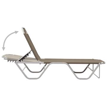 Sun Lounger Aluminium and Textilene Taupe