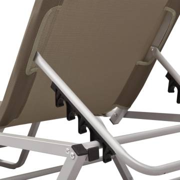 Sun Lounger Aluminium and Textilene Taupe