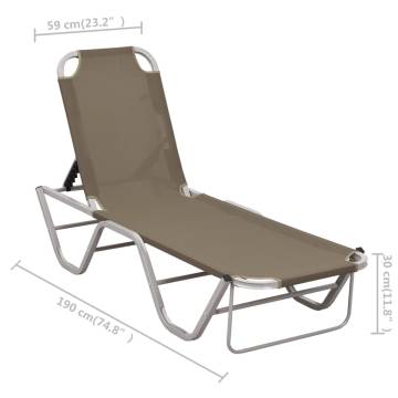 Sun Lounger Aluminium and Textilene Taupe