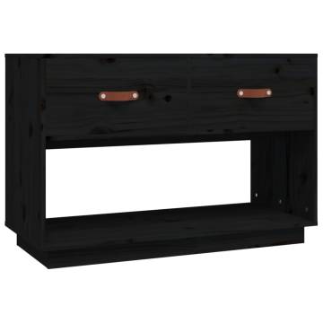 TV Cabinet Black 90x40x60 cm Solid Wood Pine