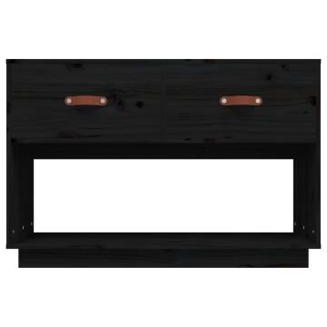 TV Cabinet Black 90x40x60 cm Solid Wood Pine