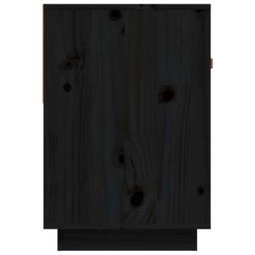 TV Cabinet Black 90x40x60 cm Solid Wood Pine