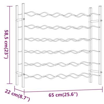 Wine Rack for 36 Bottles White Metal