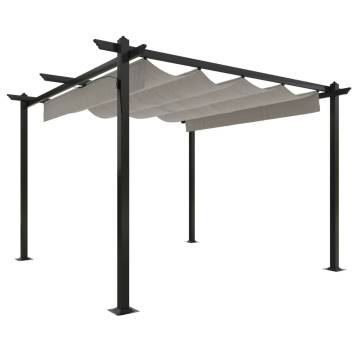 Garden Gazebo with Retractable Roof 3x3 m Cream